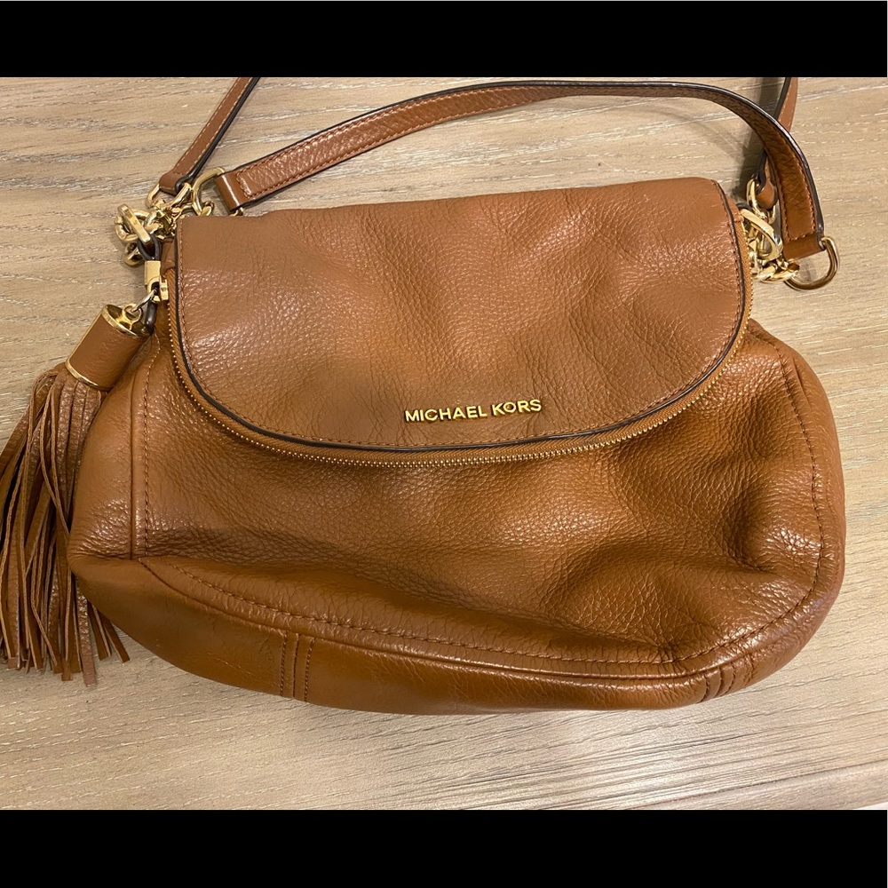 Michael Kors Cognac Leather Crossbody with Tassel - Picture 2 of 6